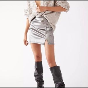 Free People Silver Metallic Skirt